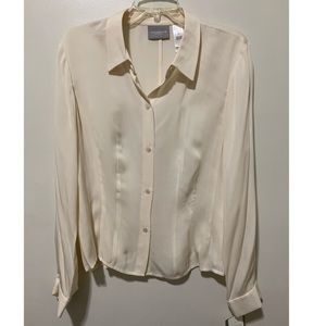 100% Silk Cream Blouse